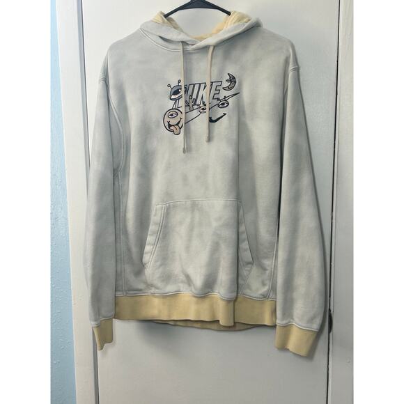 Rare Nike Hoodie Large Tie Dye Alien Swoosh Celestial Grunge Skater Basketball - Picture 1 of 8
